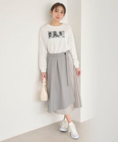 Feroux 【洗える】プリーツコンビ スカート