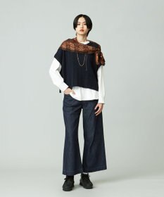 J.PRESS YORK STREET 【WOMEN】コットンニット ケーブルポンチョ