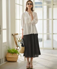 組曲 【WEB限定】ナイロンレーヨン スキッパーブラウス