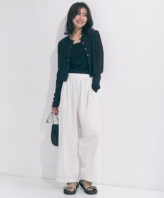 UNFILO 【セットアップ着用可/ウエストゴム】FINE MOVE ギャザーワイドパンツ