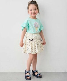 ANY KIDS 【綿100%】ひんやり フリル袖 もしゃもしゃTシャツ