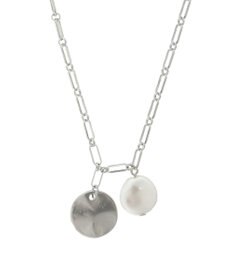 Green Parks ・ＨＡＬＦ　ＴＩＭＥ　パール＆メタルプレートネックレス