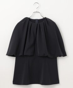 #Newans ＜亀恭子さんコラボ＞取り外し可能ケープ付きペプラムブラウス