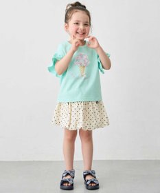 ANY KIDS 【綿100%】ひんやり フリル袖 もしゃもしゃTシャツ