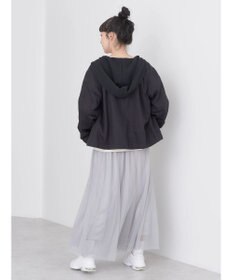 earth music&ecology パーカー付きミリタリーブルゾン