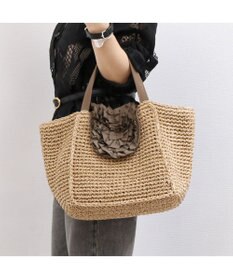 UNBILLION カシュカシュ cachecache / フリルフラップスクエアトート カゴバッグ