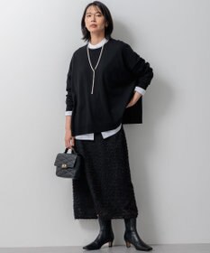 23区 L 【WEB限定カラーあり/洗える】ウーステッドウール ワイドシルエット ニット