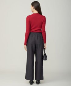 ICB 【洗える】ウールワッシャーツイル ワイドストレートパンツ