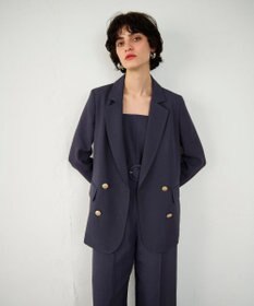 GRACE CONTINENTAL 麻調バックギャザージャケット