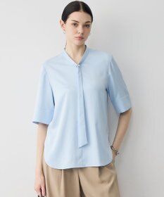 ICB 【先行予約】ストレッチシルキーツイル タイブラウス