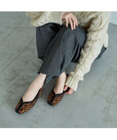 MODE ET JACOMO <carino>スクエアトゥ切り替えデザインフラットパンプス