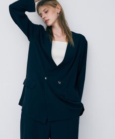 uncrave バックサテンジョーゼット ノーカラージャケット