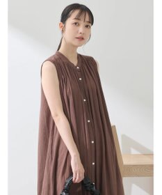 earth music&ecology 綿クレープワンピース（無地）