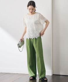 自由区 パネルレース ブラウス