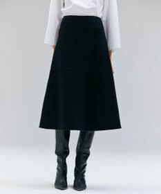 BEIGE， LEMOORE / ウールリバーAラインスカート Black