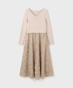 GRACE CONTINENTAL テープ刺繍ニットワンピース