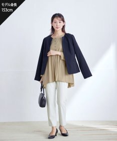 Tiaclasse L 【ダブルクロス・洗える】ノーカラージャケット