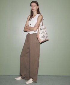 TOPKAPI 【TREASURE TOPKAPI】マイルドサテン スカーフ柄 巾着 トート バッグ