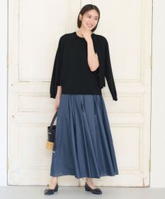 自由区 【洗える・XSサイズあり】クレープストレッチ カーディガン