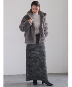 Te chichi モールリブスタンドネックニット