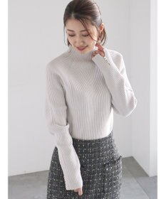 Te chichi モールリブスタンドネックニット