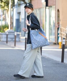 russet デニムジャガード2WAYビッグトートバッグ(CE-1687)