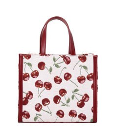 Maison de FLEUR チェリー柄ゴブラン２Ｗａｙスクエアトートバッグ