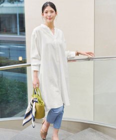 Tiaclasse 【洗える】リネンミックススキッパーシャツワンピース