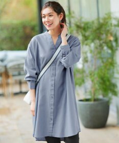 Tiaclasse 【洗える】リネンミックススキッパーシャツワンピース