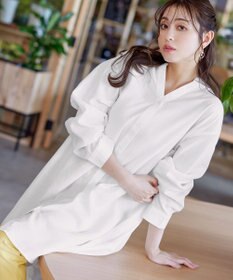 Tiaclasse 【洗える】リネンミックススキッパーシャツワンピース