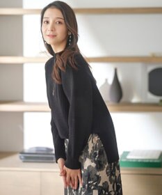 ANY SIS 【洗える・セットアップ可】アンチピリング変形畔 ボトルネック ニット