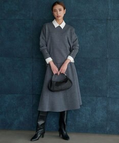 ICB 【洗える】 シルキーウールダブルフェイス ニットプルオーバー