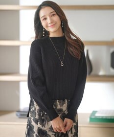 ANY SIS 【洗える・セットアップ可】アンチピリング変形畔 ボトルネック ニット