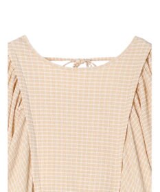 earth music&ecology ボリュームスリーブＣｈｅｃｋワンピース