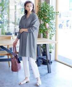 Tiaclasse 【洗える】リネンミックススキッパーシャツワンピース