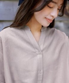 Tiaclasse 【洗える】リネンミックススキッパーシャツワンピース
