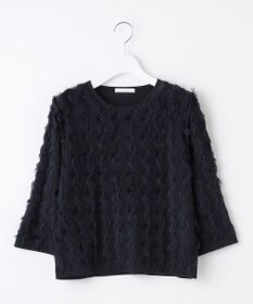 自由区 L 【洗える】カットジャガード ニット