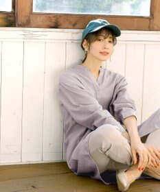 Tiaclasse 【洗える】リネンミックススキッパーシャツワンピース