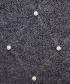 Tiaclasse ダイヤ柄パール付きニットプルオーバー