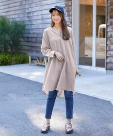 Tiaclasse 【洗える】リネンミックススキッパーシャツワンピース