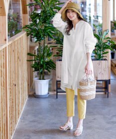 Tiaclasse 【洗える】リネンミックススキッパーシャツワンピース