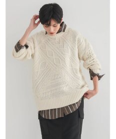 AMERICAN HOLIC パッチワークケーブルニットチュニック