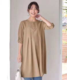 Tiaclasse 【洗える】ランダムタックチュニックワンピ―ス