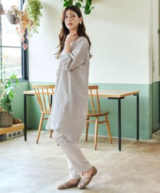 Tiaclasse 【洗える】リネンミックススキッパーシャツワンピース