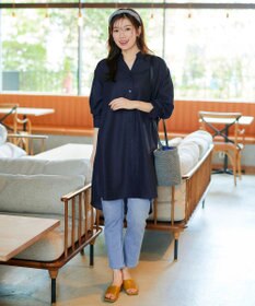 Tiaclasse 【洗える】リネンミックススキッパーシャツワンピース