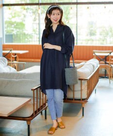 Tiaclasse 【洗える】リネンミックススキッパーシャツワンピース