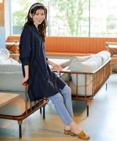 Tiaclasse 【洗える】リネンミックススキッパーシャツワンピース