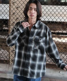 WEGO 【ユニセックス着用ITEM/SMLサイズ展開】オンブレチェックシャツ（LS）