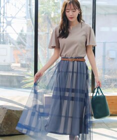 Tiaclasse 【おのののかさん着用】「サマケア」キーネックフレアスリーブトップス