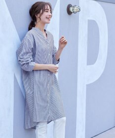 Tiaclasse 【洗える】リネンミックススキッパーシャツワンピース